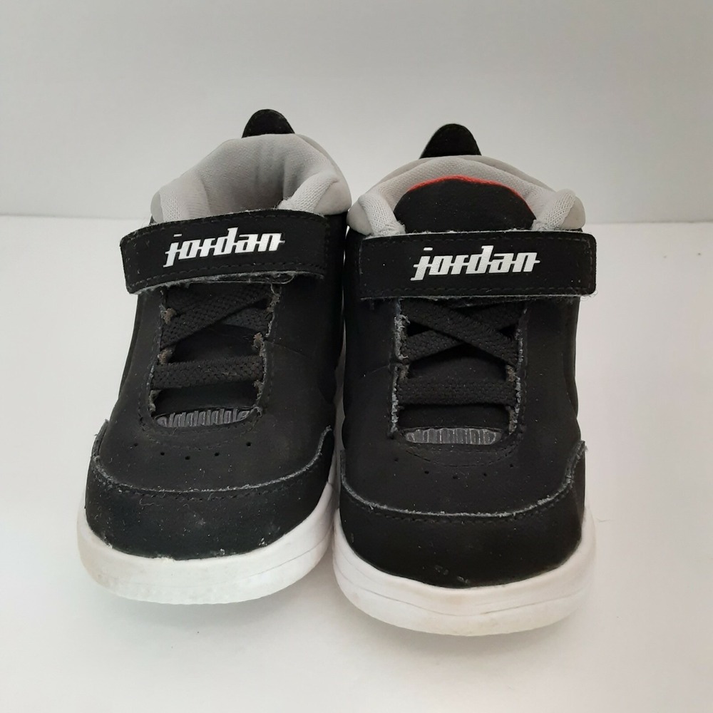 Kids Jordan Black White Red Strap Sneakers Size 5C Toddler Shoe
